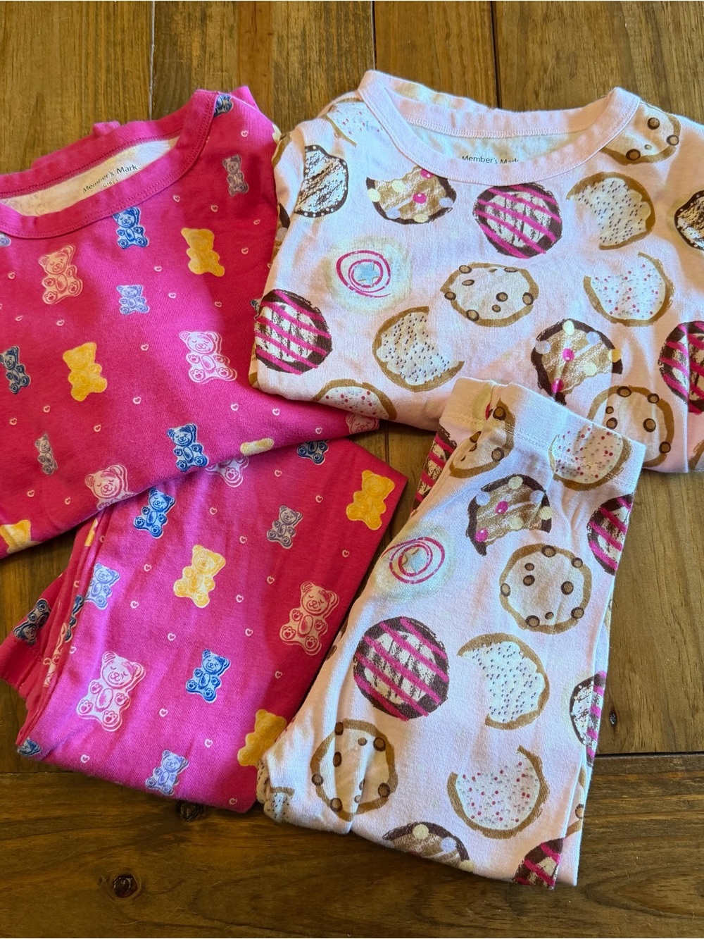 Children's Two-Piece Pink Cookie & Gummy Bear Pajama Set
